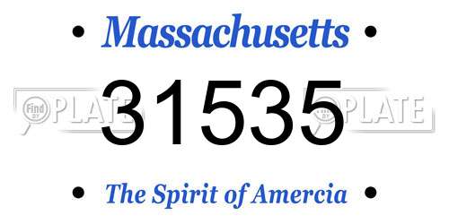 31535 Massachusetts License Plate
