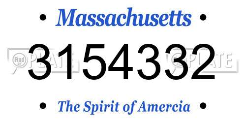 3154332 Massachusetts License Plate