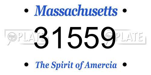 31559 Massachusetts License Plate