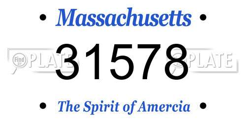 31578 Massachusetts License Plate