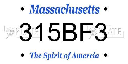 315BF3 Massachusetts License Plate
