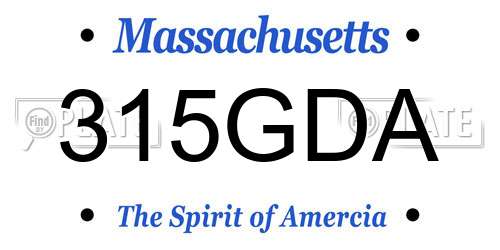 315GDA Massachusetts License Plate