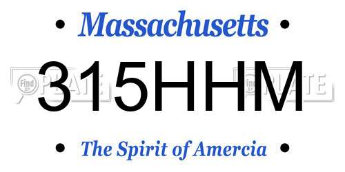 315HHM Massachusetts License Plate