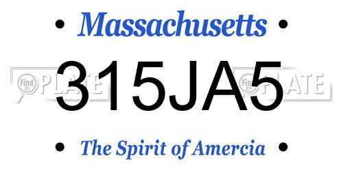 315JA5 Massachusetts License Plate