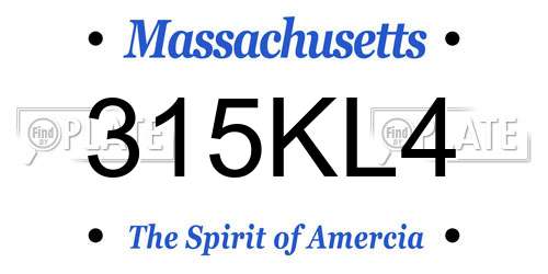 315KL4 Massachusetts License Plate
