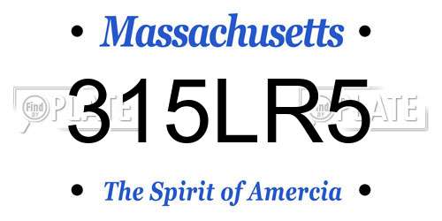315LR5 Massachusetts License Plate