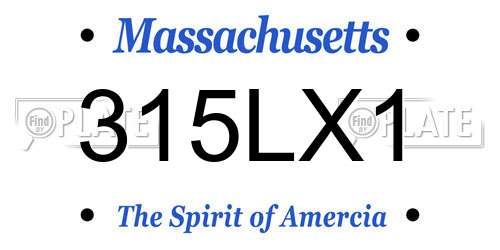 315LX1 Massachusetts License Plate