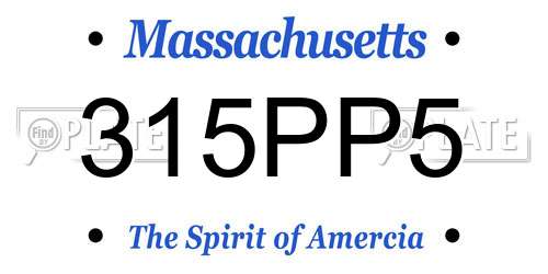 315PP5 Massachusetts License Plate