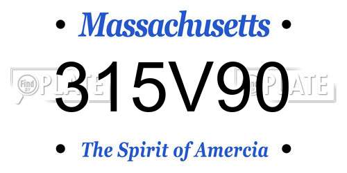 315V90 Massachusetts License Plate