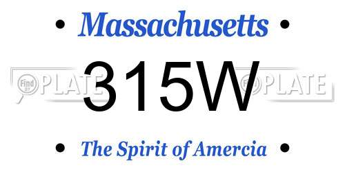 315W Massachusetts License Plate