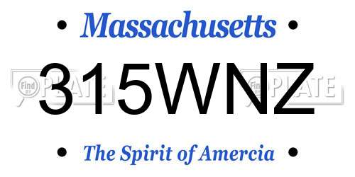 315WNZ Massachusetts License Plate