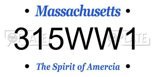 315WW1 Massachusetts License Plate