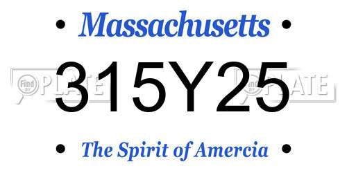 315Y25 Massachusetts License Plate