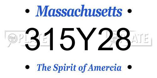 315Y28 Massachusetts License Plate