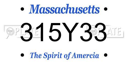 315Y33 Massachusetts License Plate