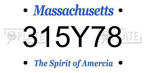 315Y78 Massachusetts License Plate