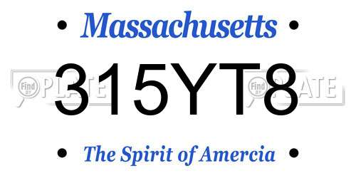 315YT8 Massachusetts License Plate