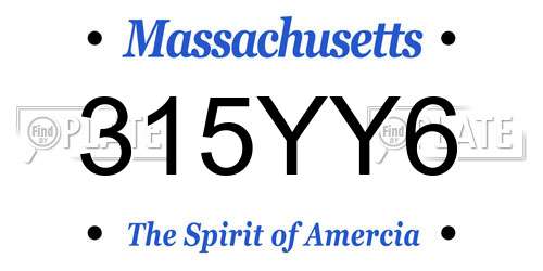 315YY6 Massachusetts License Plate
