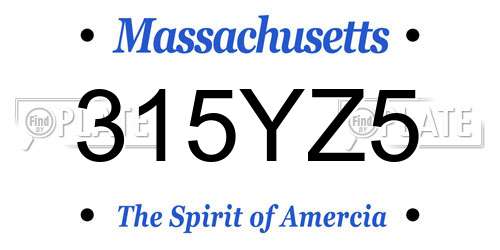 315YZ5 Massachusetts License Plate