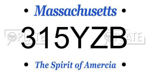 315YZB Massachusetts License Plate