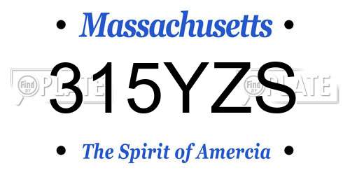 315YZS Massachusetts License Plate
