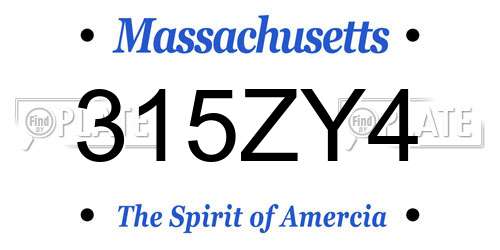 315ZY4 Massachusetts License Plate