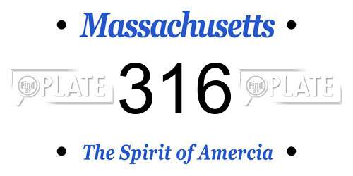 316 Massachusetts License Plate