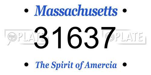 31637 Massachusetts License Plate