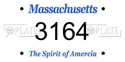 3164 Massachusetts License Plate