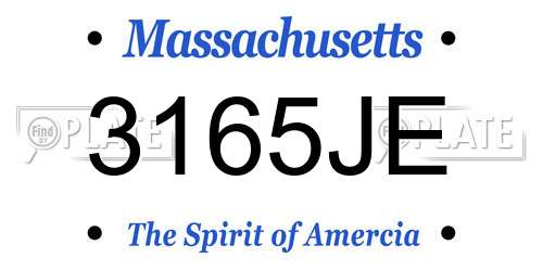 3165JE Massachusetts License Plate