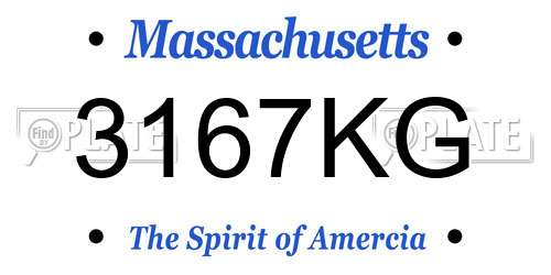 3167KG Massachusetts License Plate