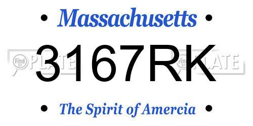 3167RK Massachusetts License Plate
