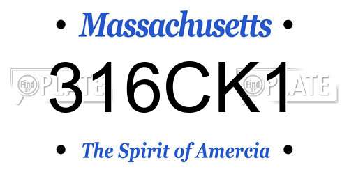 316CK1 Massachusetts License Plate