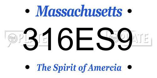 316ES9 Massachusetts License Plate