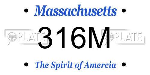 316M Massachusetts License Plate