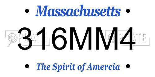 316MM4 Massachusetts License Plate