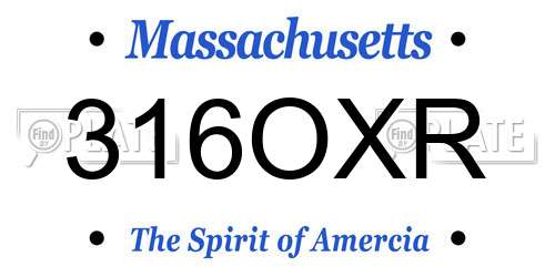 316OXR Massachusetts License Plate