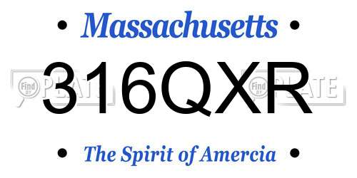316QXR Massachusetts License Plate
