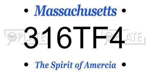 316TF4 Massachusetts License Plate