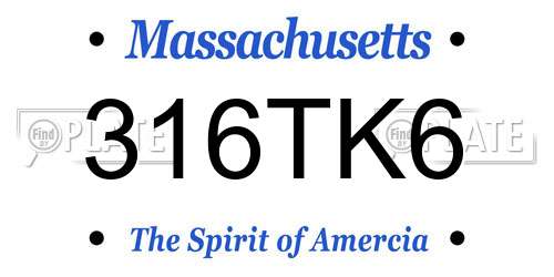316TK6 Massachusetts License Plate