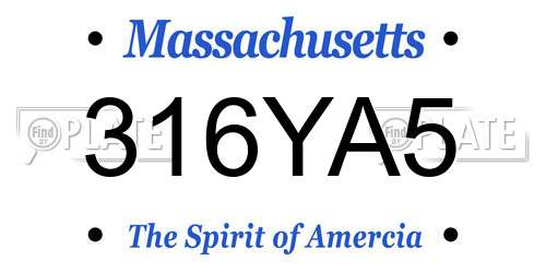 316YA5 Massachusetts License Plate
