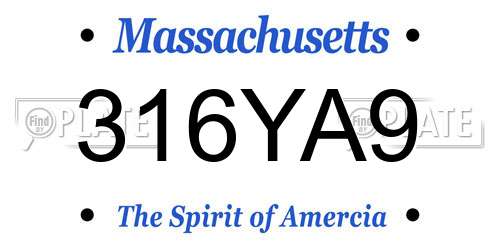 316YA9 Massachusetts License Plate