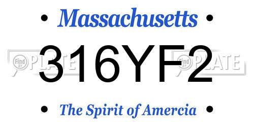 316YF2 Massachusetts License Plate
