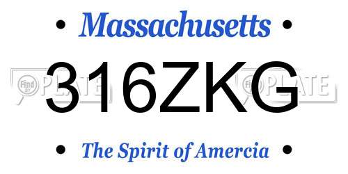 316ZKG Massachusetts License Plate
