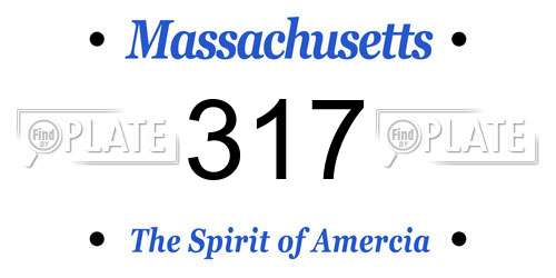 317 Massachusetts License Plate