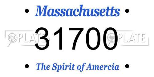 31700 Massachusetts License Plate