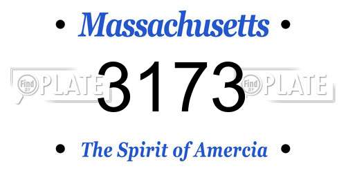 3173 Massachusetts License Plate