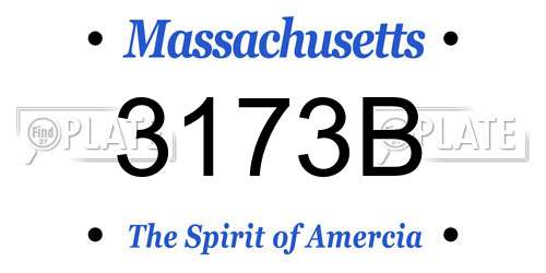 3173B Massachusetts License Plate