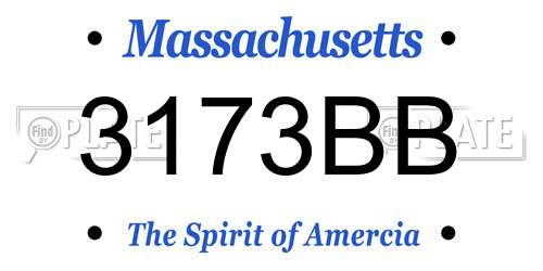3173BB Massachusetts License Plate