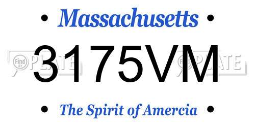 3175VM Massachusetts License Plate